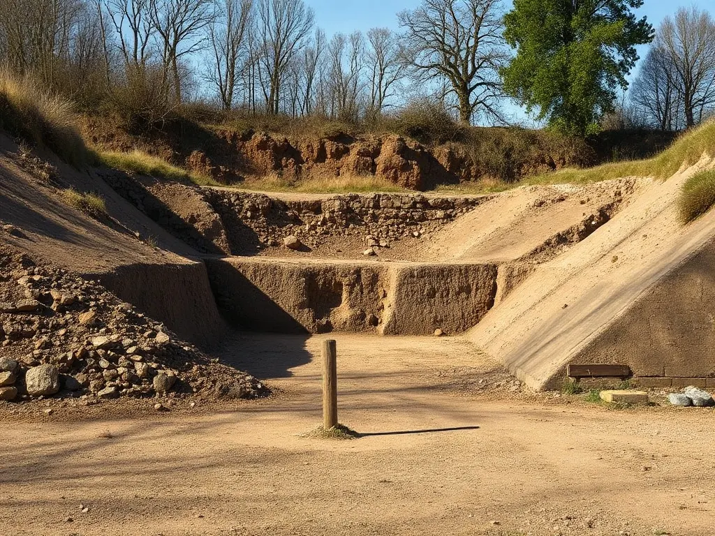 The site involved in former chalk pit ground, near Gravesend, seen from a distance