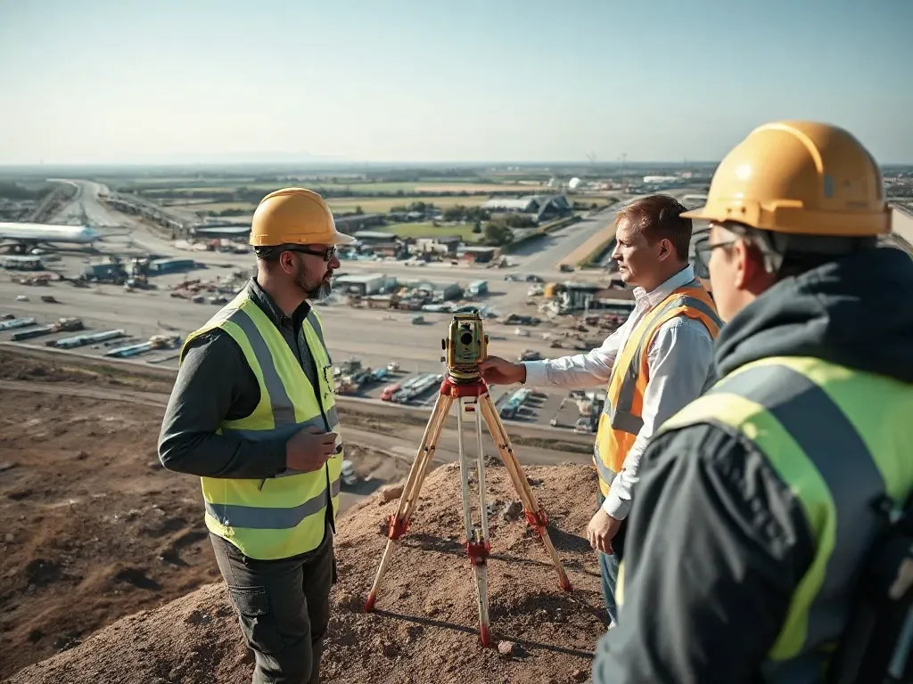 An elevated view across a site relevant to GNSS positioning near Gravesend