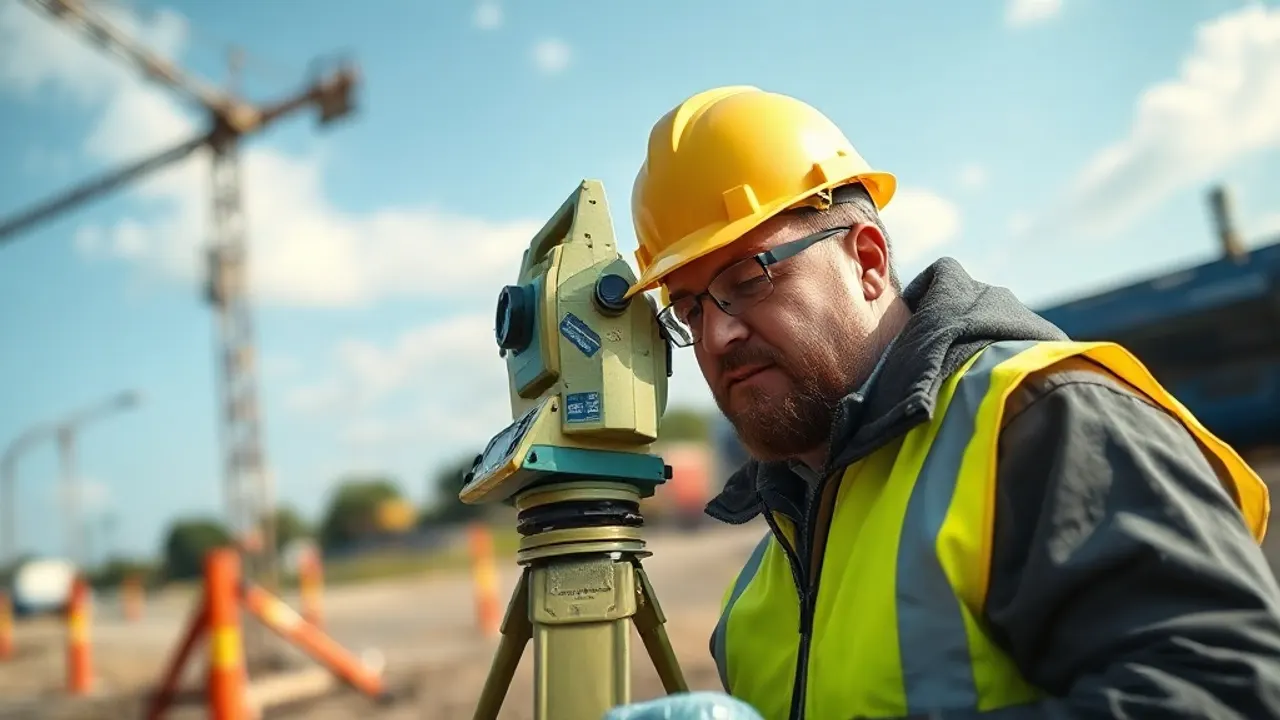 A professional carrying out land surveying near Gravesend